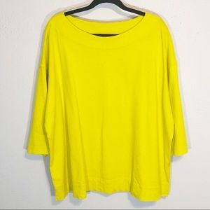 Bryn Walker bright yellow scoop neck tunic top LG